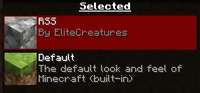 Paquete de recursos RSS ya en la lista de Seleccionado en Minecraft
