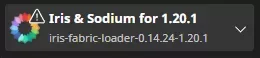 Selector de perfil Iris y Sodium en el launcher de Minecraft